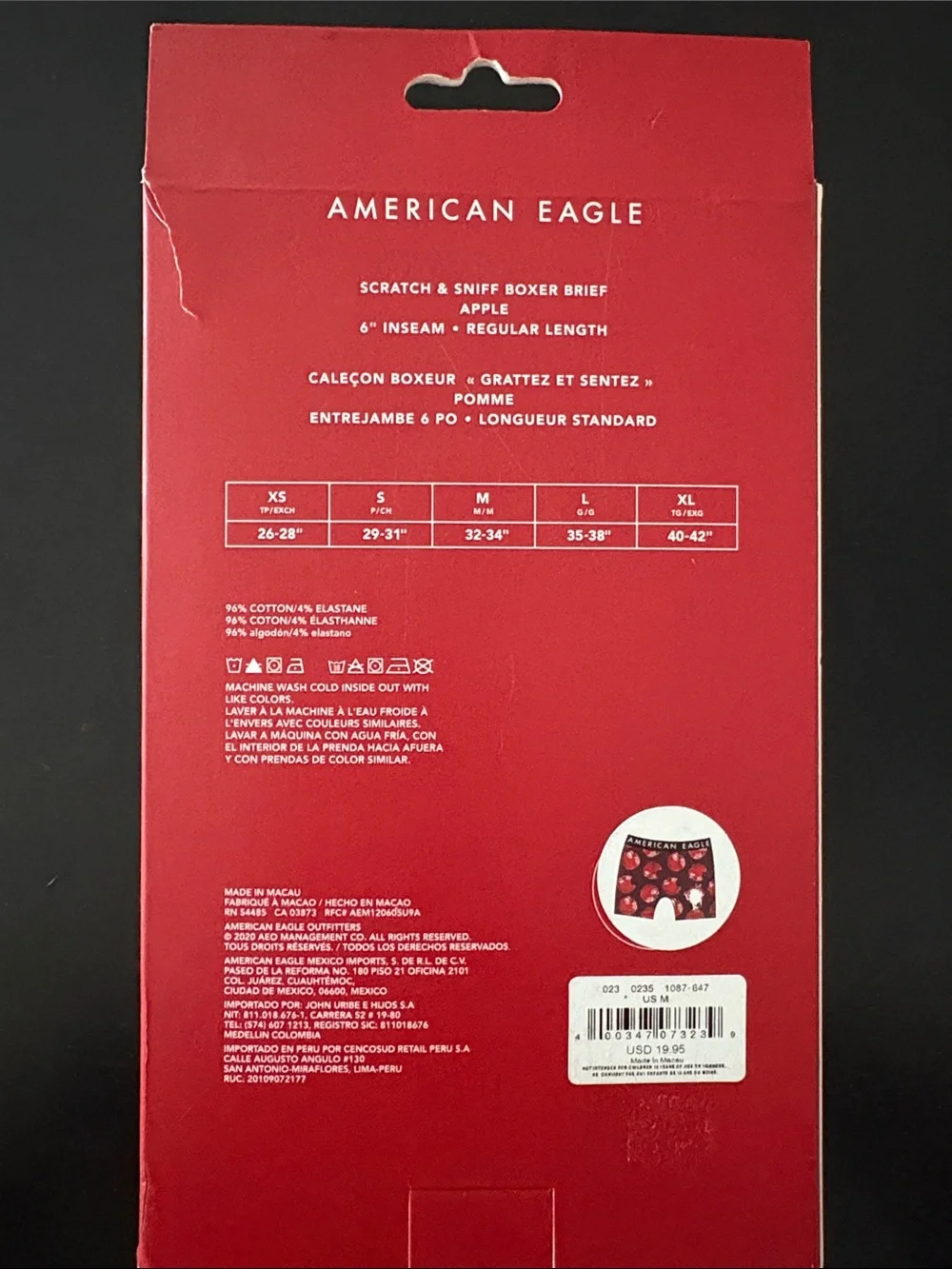 American Eagle Outfitters Scratch & Sniff Apple Boxer Briefs - Red